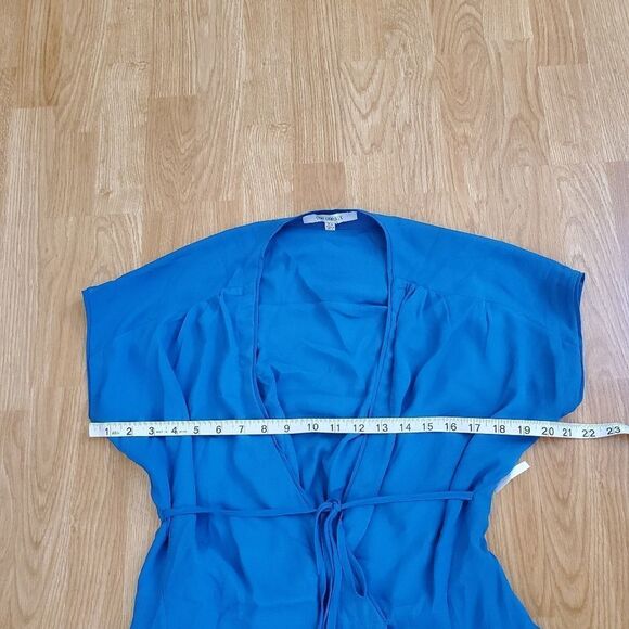 One One Six: Waist-Tie Faux-Wrap Mini Dress size XS in Blue- NEW - Picture 8 of 11